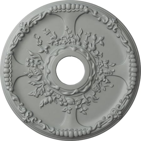 Ekena Millwork Antioch Ceiling Medallion (Fits Canopies up to 3 1/2"), 18"OD x 3 1/2"ID x 1 3/8"P, Primed White CM18SE